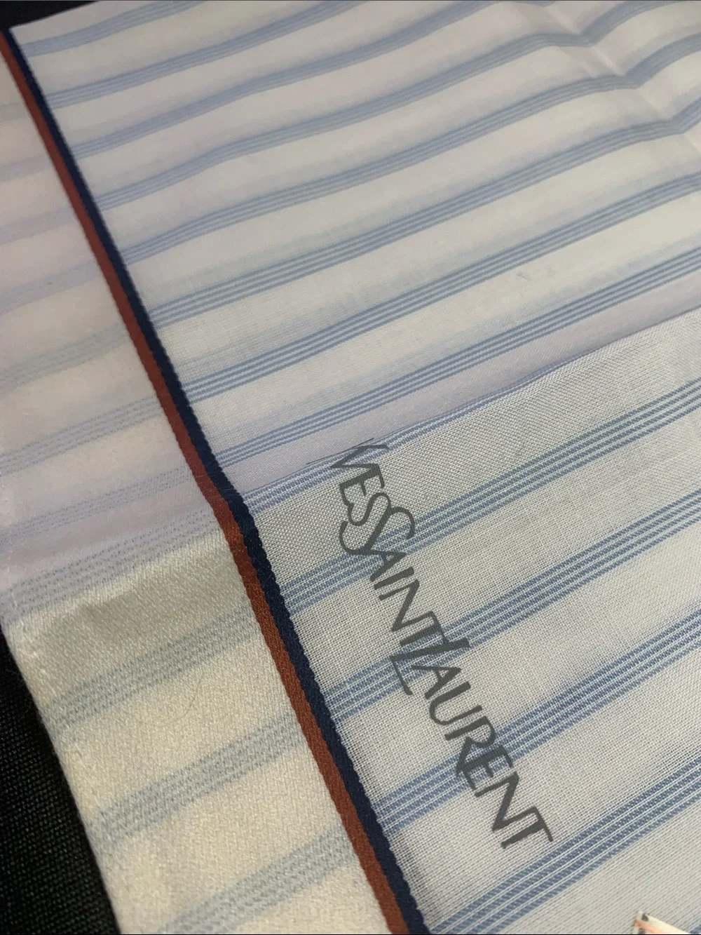 Yves Saint Laurent  White Cotton Handkerchief